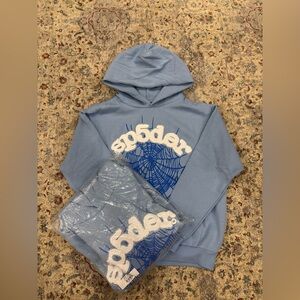 Blue Rhinestone Spider Hoodie